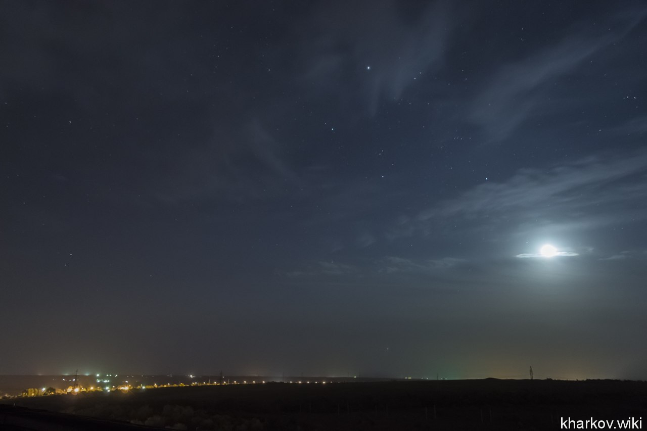 Ночное небо Алчевска, Луганская сторона